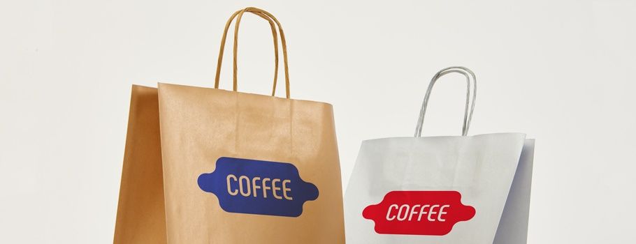 Ejemplo de bolsas de papel kraft y blancas personalizadas